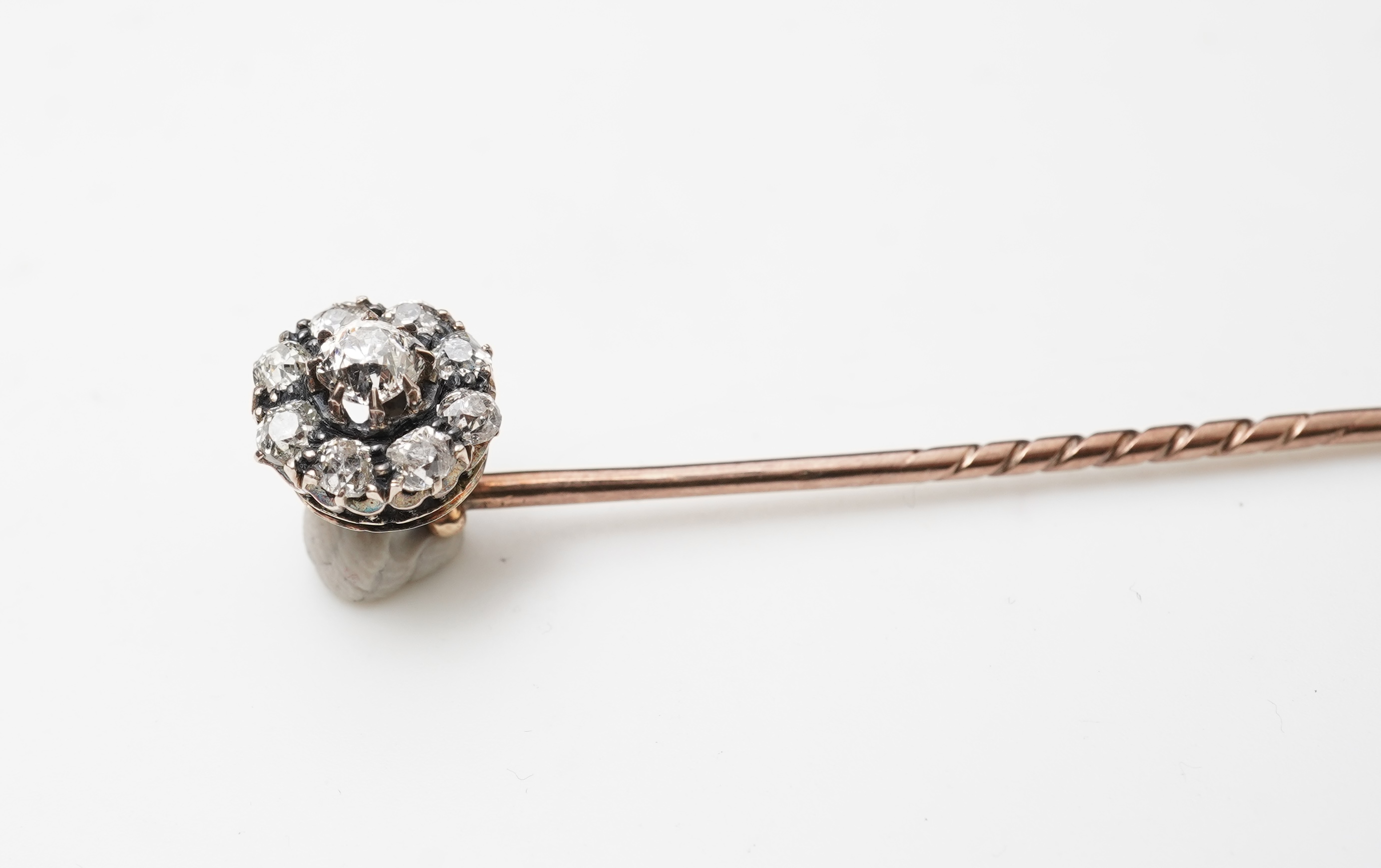 A diamond stick pin, late 19th century